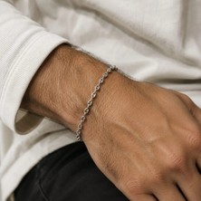 Lumiera Silver 925 Ayar Gümüş Gemici Model Erkek Bileklik -21CM/4.5MM