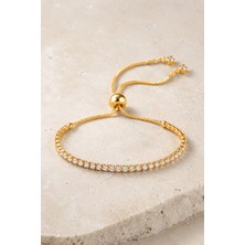 Trend Collection Gold Renk Su Yolu Taşlı Ayarlanabilir Kadın Bileklik