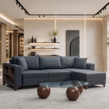 Edsy Home Comfort Köşe Koltuk Takımı Sandıklı Antrasit Sağ Köşe