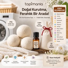 Topimania Doğal Yerli Üretim Yün Kurutma Topu  Kurutma Topu Kokusu Hediyeli 3 adet