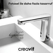 Creavit Krom Fotoselli Lavabo Bataryası Çift Su Girişli ES2410