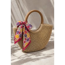 İmaj Butik Pembe Çiçek Desenli Bandana