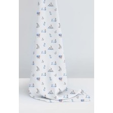 Terletmez Shop Deux LAPINS%100 Pamuk Müslin Bebek Örtüsü, Bebe Lapin Desenli, 70X70 Cm,, 0-6 Ay