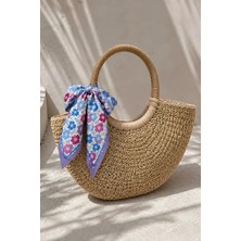 İmaj Butik Lila Çiçek Desenli Bandana