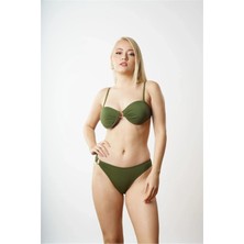 D Lingerie Kaki Yarım Destekli Bikini Takımı- DM1863