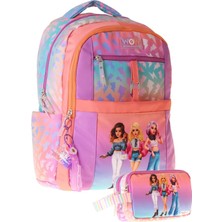 Wow Generation Shine Kız Çocuk (Turuncu - Mor) Ilkokul Okul Çantası ve Kalemlik Seti - SETWG-W6090C