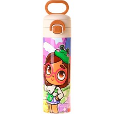 Kaukko Kids 520 ml Nagy Baskılı Pembe Kız Çocuk Çelik Termos Matara (Çift Içim Kilitli Kapak) - L5336