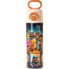 Kaukko Kids 520 ml Boom Baskılı Lacivert Erkek Çocuk Çelik Termos Matara (Çift Içim Kilitli Kapak) - L5422