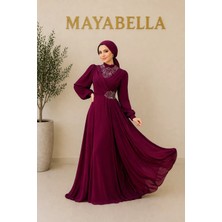 MayaBella Taşlı Şifon Tesettür Abiye