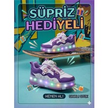Velline Işıklı Paten Ayakkabı 4 Tekerlekli Spor & Paten Dönüşümlü Çocuk Model On-Off Işık Sistemli