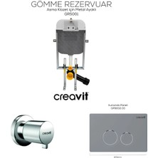 Creavit Terra Mat Gri Gömme Rezervuar Set GR5001-GP9002-MS.AC50L