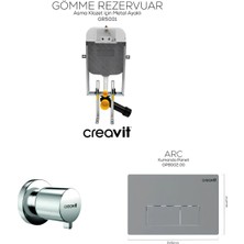 Creavit Arc Mat Gri Gömme Rezervuar Set GR5001-GP8002-MS.AC50L