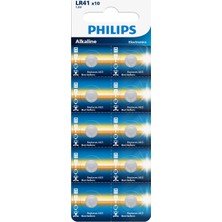Philips LR41 1.5V Alkalin Düğme Pil, Saat ve Kumanda Pili - Ag3 Muadili - LR41P10B/10 - 10'lu Paket