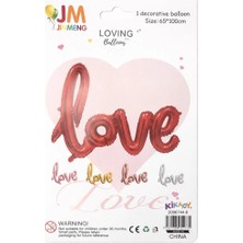 Party Country Folyo Balon- El Yazısı Love- Kırmızı Ölçü: 65 cm x 100 cm