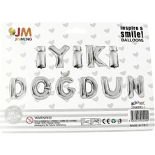 Party Country Folyo Balon -Iyi Ki Doğdun Banner Gümüş- Ölçü: ( I: 40X24 Cm; Y: 38X31 Cm; K:37X27CM; D:38X35 Cm; O:36X30 Cm; G:44X30,5 Cm; U:36X35 Cm; N: 37X35 Cm; Noktalar: 13X13 cm )