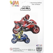 Party Country Folyo Balon -Yarış Motosikleti- Mavi Ölçü: 53 cm x 66 cm