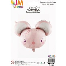 Party Country Folyo Balon -Pembe Fare- Ölçü: 59 cm x 68 cm