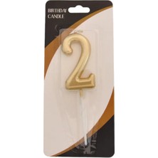 Party Country Rakam Mum 7 cm -Altın 2-
