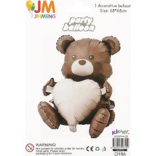 Party Country Folyo Balon -Kalpli Ayı- Ölçü: 68 cm x 68 cm