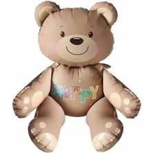 Party Country Folyo Balon -Happy Ayı- Kahverengi Ölçü: 77 cm x 70 cm