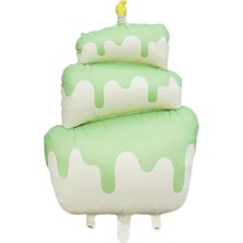 Party Country Folyo Balon -3 Katlı Pasta- Yeşil Ölçü: 55 cm x 96 cm