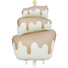 Party Country Folyo Balon -3 Katlı Pasta- Krem Ölçü: 55 cm x 96 cm