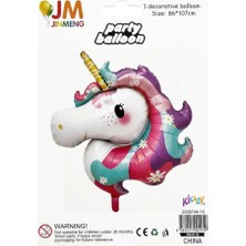 Party Country Folyo Balon -Unicorn Kafa- Ölçü: 86 cm x 107 cm