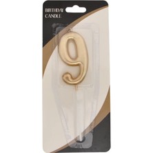 Party Country Rakam Mum 7 cm -Altın 9-
