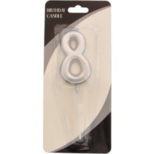 Party Country Rakam Mum 7 cm -Gümüş 8-