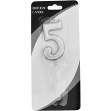 Party Country Rakam Mum 7 cm -Gümüş 5-