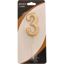 Party Country Rakam Mum 7 cm -Altın 3-