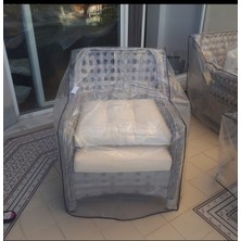 Düşler Ev Tekstili Şeffaf 70x70 cm Tekli Koltuk Sandalye Koruma Örtüsü UV Naylon Özellikli