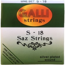 Galli S 0.18 Kısa Sap Saz Teli Silver Plated Wound Kaliteli İtalyan Çeliği