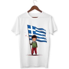 Alpşan Ticaret Yunanistan Bayraklı Tişört - Anime Boy T-Shirt