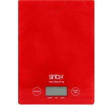Sinbo SKS-4519 Kırmızı Mutfak Terazisi 5KG Hassasiyetli Güç Tasarruflu LCD Ekran