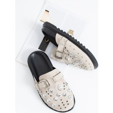 Duxal Shoes Zlata Kadın Taş Detaylı Tokalı Günlük Terlik