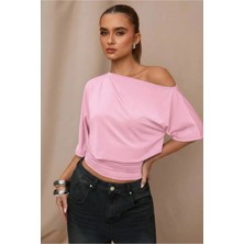 Cool Tarz Omuz Dekolteli Likralı Süprem Kumaş Basic Tişört – Rahat Kesim Şık Kadın Bluz