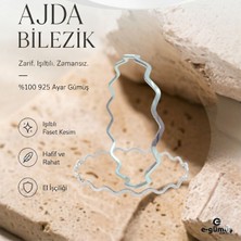 E-Gümüş 925 Ayar Gümüş  Zigzag Ajda Bilezik