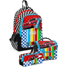 Coral High Erkek Çocuk Ilkokul Üçlü Okul Çantası Seti - Kırmızı Racing Araba Baskılı - SETYGN33257A