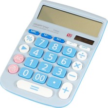 Gıpta 12 Haneli Mavi Renkli Hesap Makinesi F3046 Ergonomik Tasarım ve Geniş Ekran Özelliği