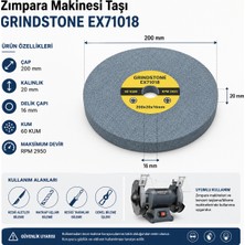 Badem10 Zımpara Makinesi Taşı 200X20X16 mm 60 Kum Taşlama Bileme Taşı 2950 Rpm Aşındırıcı Disk
