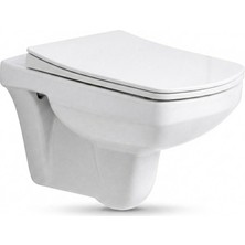 Quarter Bath Gideros Asma  Klozet , Delikli,pp Kapak Dahil -2 Parça Set , Beyaz | Qrs.36.01.03.01