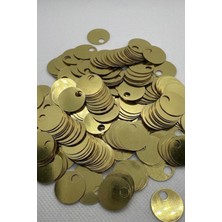 Hobi Dünyası Evim 15 Gram 20 mm Yandan Delikli Mendil Yazma Bandana Havlu Abiye Çeyizlik Işleme Payet Pul - Soluk Gold