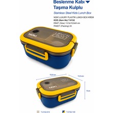 Noki Luxury Plastik Lunch Box Lacivert Taşıma Kulplu Beslenme Kabı