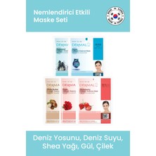 Dermal Nemlendirici Deniz Yosunu Aqua Gül Çilek Karite Yağı Özlü Maske Seti 23GR x 5ADET