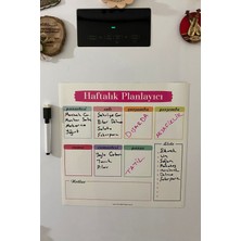 Tutunabilir Kağıt Haftalık Menü Planlayıcı Magnet 30X30 cm Dikdörtgen Şekil Tarih Temalı