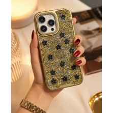 Kılıf House Iphone Uyumlu Yıldız Tasarımlı Full Parlak Taş Yüzeyli Lüks Premium Kılıf
