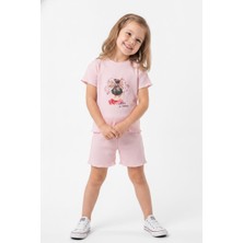 MiaBaby Baskıllı Kız Şortlu Takım