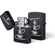Home Dekor Hediye Siyah Seri Köz Getir Tasarımlı Benzinli Metal Çakmak