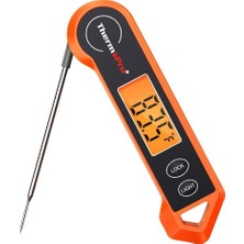 ThermoPro TP19H Su Geçirmez Gıda Pişirme Termometresi Turuncu Renkli Katlanabilir Tasarım